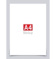 mockup blank white paper page a4 size with shadow vector image