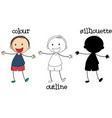 set different boy graphic vector image
