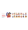 set of people love their animals vector image vector image
