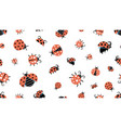cartoon ladybugs insect pattern forest wildlife vector image vector image