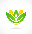 lotus flower spa people logo vector image
