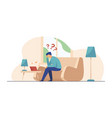 man using laptop for video call vector image