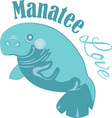 manatee love vector image