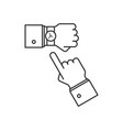 wristwatch on the hand line icon vector image vector image