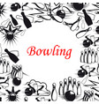 bowling ball and pins poster for sport game design vector image