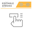 button pushing editable stroke line icon vector image