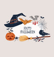 happy halloween greeting background with place vector image