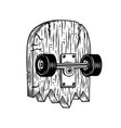 broken skateboard design element for logo label vector image vector image
