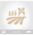 field with a mill and wheat icon vector image