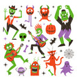 halloween dancing and playing rock music vector image