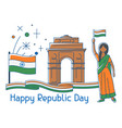 happy republic day of india vector image