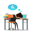 man thinking about yachting vector image