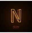 neon 3d letter n vector image vector image