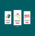 people and money mobile app page onboard screen vector image