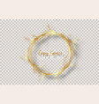 gold wreath of branches a realistic golden round vector image