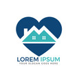 house and heart logo design vector image