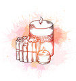 relax candles black and white sketch vector image vector image
