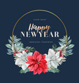 winter floral blooming wreath frame elegant vector image vector image