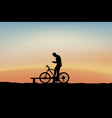 cyclist holding phone vector image vector image