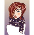 girl with scarf ittustration vector image