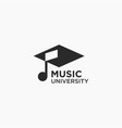 graduation hat musical note logo icon template vector image