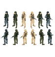 isometric soldier in camouflage soldiers vector image