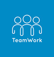 teamwork icon line business concept on blue vector image