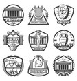 vintage monochrome ancient greece labels set vector image