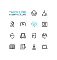 business finance symbols - thick line design vector image