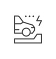 charging electric car in parking line outline icon vector image