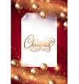 merry christmas elegant design template gold fir vector image