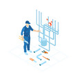 plumbing service composition vector image vector image