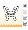 robot dog simple black line icon vector image
