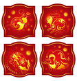 chinese horoscope set rat ox tiger rabbit vector image vector image