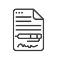 contract thin line icon vector image