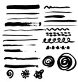different grunge brush strokes vector image