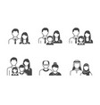 family with kids people avatar flat icons vector image vector image