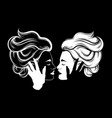 hand drawn lesbian kiss sketched creative vector image