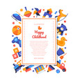happy childhood - flat design style banner vector image