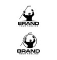hockey player wins logo vector image