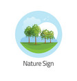 green nature landscape icon or round logo vector image vector image