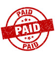 paid round red grunge stamp vector image