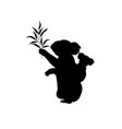silhouette koala and young little vector image