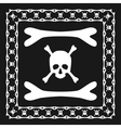 skull and bones pattern brush with corner vector image