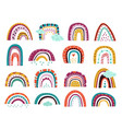 abstract drawing rainbows cartoon weather pastel vector image vector image