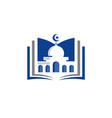 book with mosque logo design vector image