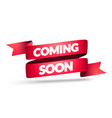 coming soon ribbon vector image vector image