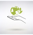 hand and earth ecology icon vector image vector image