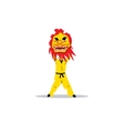 chinese dragon and a man dancing in traditional vector image vector image