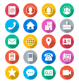 contact flat color icons vector image vector image